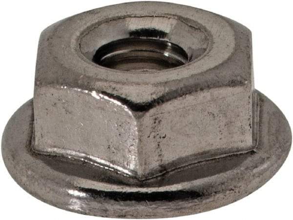 Value Collection - #8-32, 15/32" Flange Diam, Serrated Flange Nut - Grade 18-8 Stainless Steel, 0.203" Flange Height - Best Tool & Supply