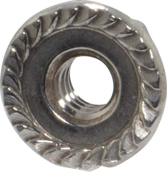 Value Collection - #10-24, 1/2" Flange Diam, Serrated Flange Nut - Grade 18-8 Stainless Steel, 7/32" Flange Height - Best Tool & Supply