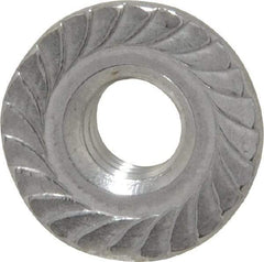 Value Collection - 1/4-20, 19/32" Flange Diam, Serrated Flange Nut - Grade 18-8 Stainless Steel, 0.236" Flange Height - Best Tool & Supply