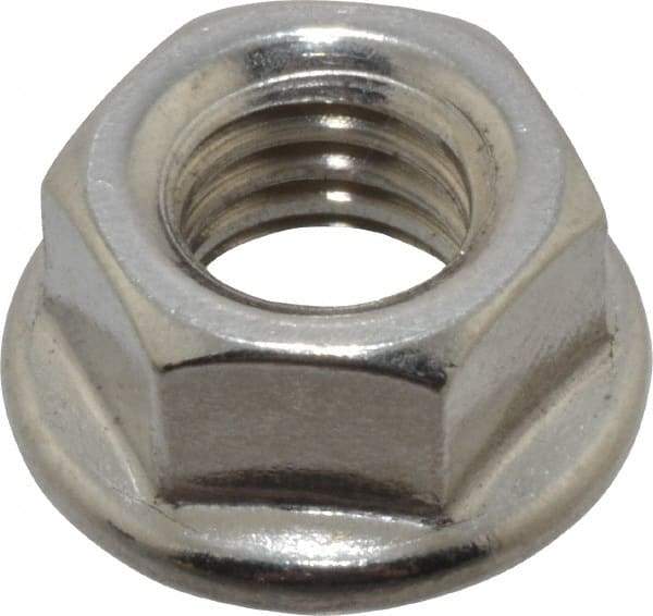 Value Collection - 3/8-16, 3/4" Flange Diam, Serrated Flange Nut - Grade 18-8 Stainless Steel, 0.347" Flange Height - Best Tool & Supply