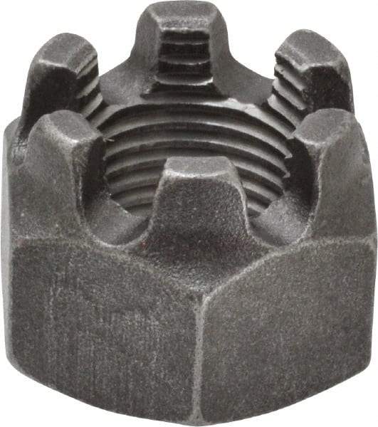 Value Collection - 5/8-18 UNF Grade 5 Steel Castle Locknut - 15/16" Width Across Flats, 23/32" High, Uncoated - Best Tool & Supply