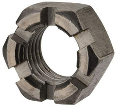 Value Collection - 7/8-9 UNC Grade 2 Steel Slotted Locknut - 1-5/16" Width Across Flats, 3/4" High, Uncoated - Best Tool & Supply