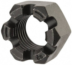 Value Collection - 1-3/4 - 5 UNC Grade 2 Steel Slotted Locknut - 2-5/8" Width Across Flats, 1-1/2" High, Uncoated - Best Tool & Supply