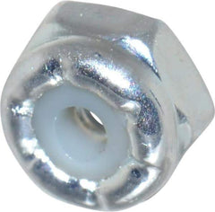 Value Collection - #2-56 UNC Grade 2 Hex Lock Nut with Nylon Insert - 1/4" Width Across Flats, 5/32" High, Zinc-Plated Finish - Best Tool & Supply