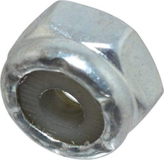 Value Collection - #4-40 UNC Grade 2 Hex Lock Nut with Nylon Insert - 1/4" Width Across Flats, 5/32" High, Zinc-Plated Finish - Best Tool & Supply