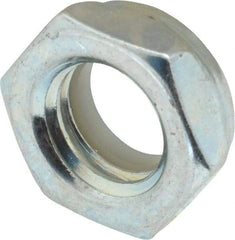 Value Collection - 1/2-13 UNC Grade 2 Hex Jam Lock Nut with Nylon Insert - 3/4" Width Across Flats, 21/64" High, Zinc-Plated Finish - Best Tool & Supply