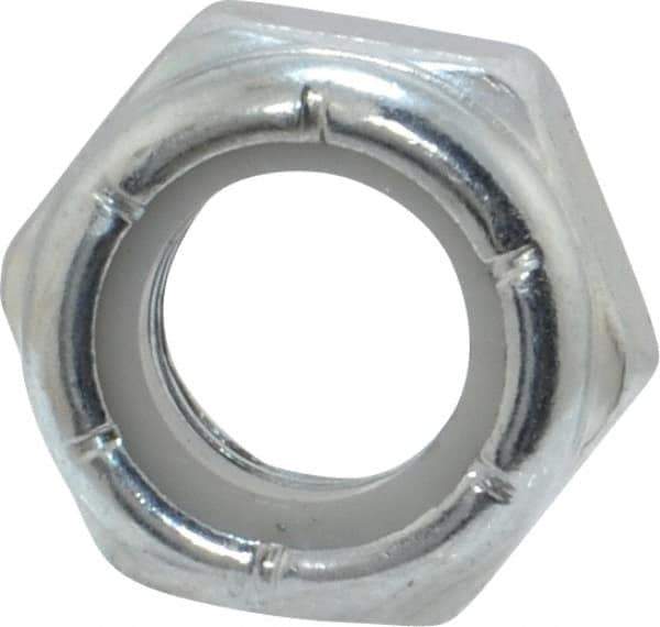 Value Collection - 5/16-24 UNF Grade 2 Hex Jam Lock Nut with Nylon Insert - 1/2" Width Across Flats, 17/64" High, Zinc-Plated Finish - Best Tool & Supply