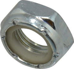 Value Collection - 1/2-20 UNF Grade 2 Hex Jam Lock Nut with Nylon Insert - 3/4" Width Across Flats, 21/64" High, Zinc-Plated Finish - Best Tool & Supply