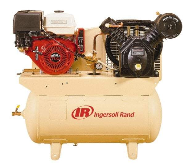 Ingersoll-Rand - 13 HP Two Stage Gas Engine Air Compressor - Honda Engine, Horizontal Configuration, 30 Gallon, 19 CFM, 175 Max psi - Best Tool & Supply