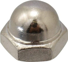 Value Collection - #8-32 UNC, 5/16" Width Across Flats, Nickel Plated, Steel Acorn Nut - 1/4" Overall Height, Grade 2 - Best Tool & Supply