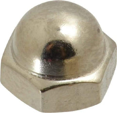 Value Collection - 5/16-18" UNC, 9/16" Width Across Flats, Nickel Plated, Steel Acorn Nut - 3/8" Overall Height, Grade 2 - Best Tool & Supply