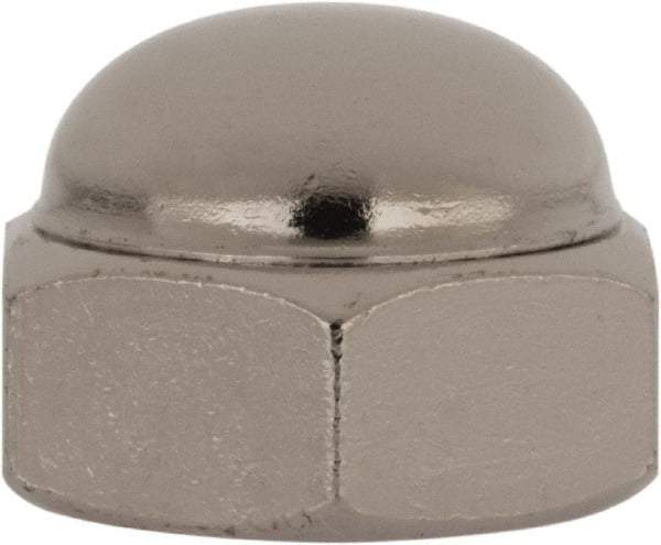 Value Collection - 1/2-13" UNC, 3/4" Width Across Flats, Nickel Plated, Steel Acorn Nut - 9/16" Overall Height, Grade 2 - Best Tool & Supply