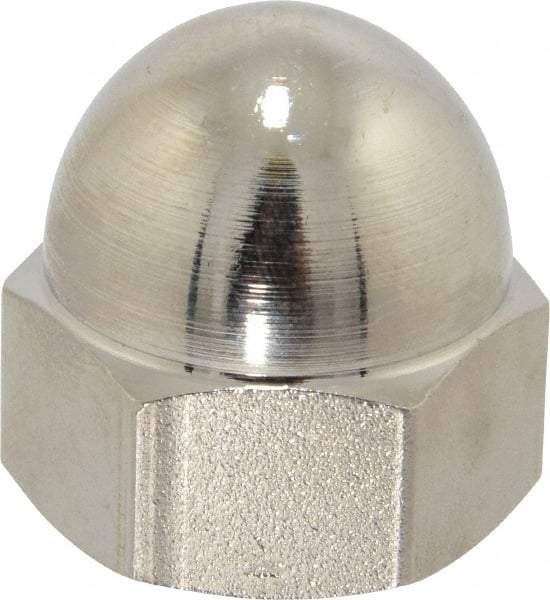 Value Collection - 3/4-10" UNC, 1/16" Width Across Flats, Nickel Plated, Steel Acorn Nut - 1" Overall Height, Grade 2 - Best Tool & Supply