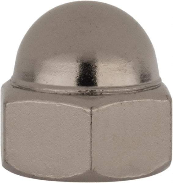 Value Collection - 7/16-20" UNF, 5/8" Width Across Flats, Nickel Plated, Steel Acorn Nut - 11/16" Overall Height, Grade 2 - Best Tool & Supply