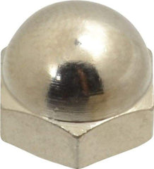 Value Collection - 1/4-28" UNF, 7/16" Width Across Flats, Nickel Plated, Brass Acorn Nut - 21/64" Overall Height - Best Tool & Supply