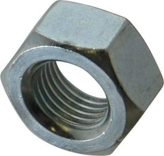 Value Collection - M12x1.25 Metric Extra Fine Steel Right Hand Hex Nut - 19mm Across Flats, 10mm High, Zinc-Plated Finish - Best Tool & Supply