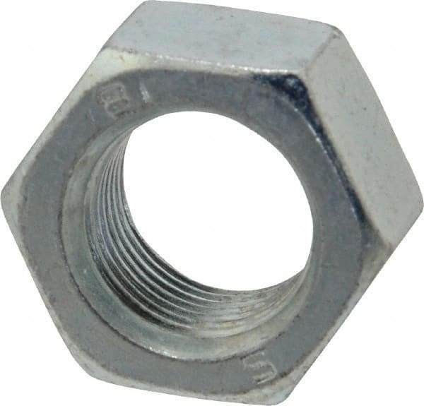 Value Collection - M18x1.50 Metric Fine Steel Right Hand Hex Nut - 27mm Across Flats, 15mm High, Zinc-Plated Finish - Best Tool & Supply