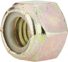 Value Collection - 1/2-13 UNC Grade 8 Hex Lock Nut with Nylon Insert - 3/4" Width Across Flats, 39/64" High, Zinc Yellow Dichromate Finish - Best Tool & Supply