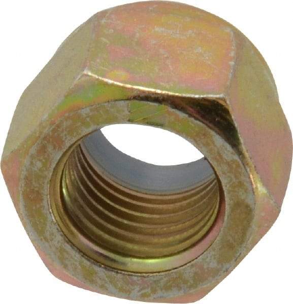 Value Collection - 3/8-24 UNF Grade 8 Hex Lock Nut with Nylon Insert - 9/16" Width Across Flats, 15/32" High, Zinc Yellow Dichromate Finish - Best Tool & Supply