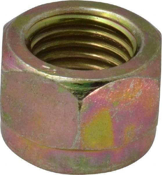 Value Collection - 7/16-20 UNF Grade 8 Hex Lock Nut with Nylon Insert - 11/16" Width Across Flats, 15/32" High, Zinc Yellow Dichromate Finish - Best Tool & Supply