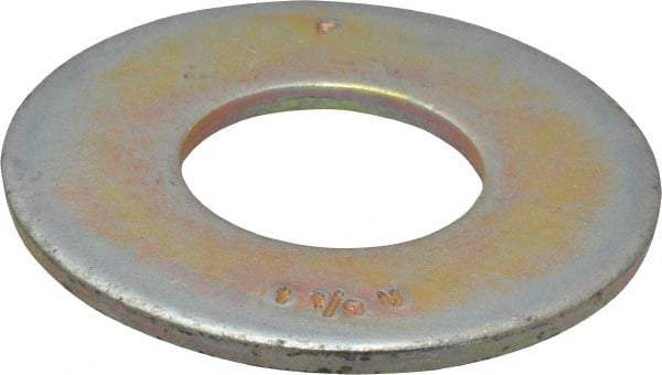 Value Collection - 1-1/8" Screw, Grade 8 Steel USS Flat Washer - 1-1/4" ID x 2-3/4" OD, 11/64" Thick, Zinc Yellow Dichromate Finish - Best Tool & Supply