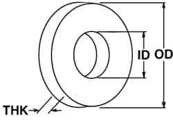 Value Collection - M36 Screw, Grade 316 Stainless Steel Standard Flat Washer - 37mm ID x 66mm OD, Plain Finish - Best Tool & Supply