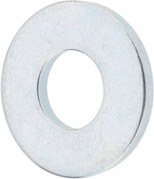 Value Collection - #12 Screw, Steel SAE Flat Washer - 1/4" ID x 9/16" OD, 1/16" Thick, Zinc-Plated Finish - Best Tool & Supply