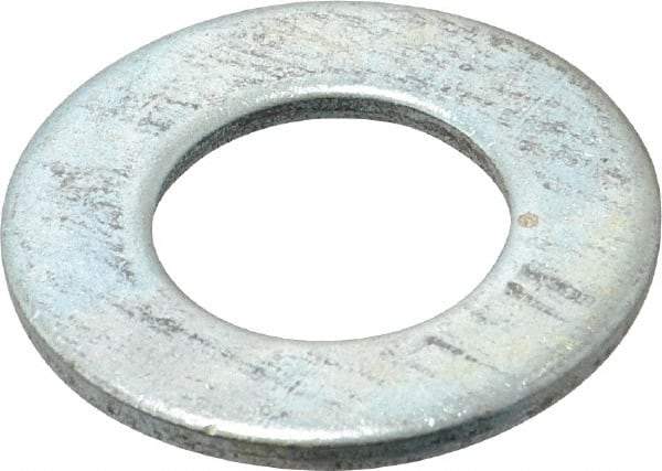 Value Collection - 1" Screw, Steel SAE Flat Washer - 1-1/16" ID x 2" OD, 9/64" Thick, Zinc-Plated Finish - Best Tool & Supply