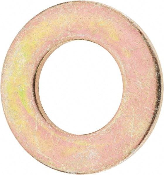 Value Collection - 1" Screw, Grade 8 Steel SAE Flat Washer - 1-1/16" ID x 2" OD, 9/64" Thick, Zinc Yellow Dichromate Finish - Best Tool & Supply