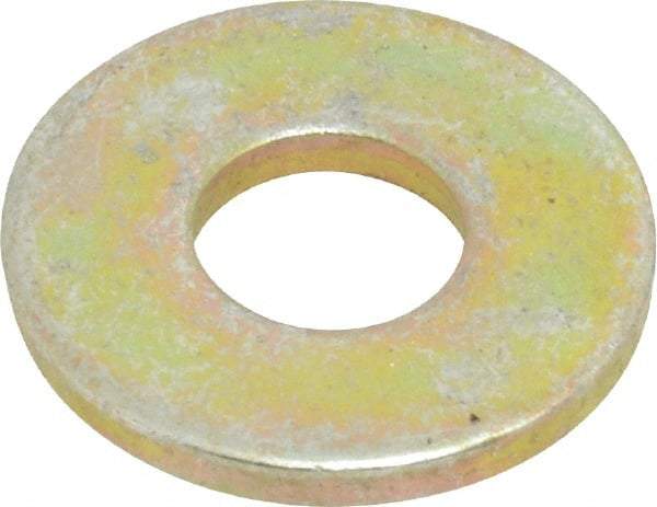 Value Collection - 1/4" Screw, Grade 8 Steel Extra Thick Flat Washer - Zinc Yellow Dichromate Finish - Best Tool & Supply