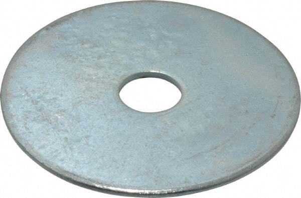 Value Collection - 3/8" Screw, Steel Fender Flat Washer - 3/8" ID x 2" OD, 0.08" Thick, Zinc-Plated Finish - Best Tool & Supply