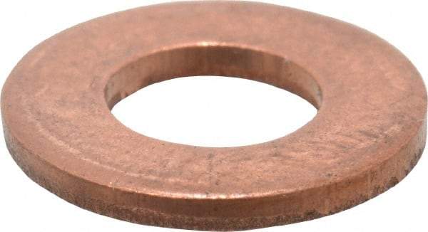 Value Collection - 1/4" Screw, Copper Standard Flat Washer - 1/4" ID x 5/8" OD, 0.049" Thick, Plain Finish - Best Tool & Supply