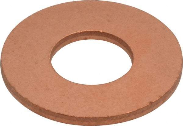 Value Collection - 7/16" Screw, Copper Standard Flat Washer - 1/2" ID x 1-1/8" OD, 0.078" Thick, Plain Finish - Best Tool & Supply