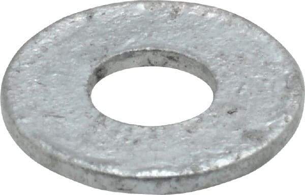 Value Collection - 1/4" Screw, Steel USS Flat Washer - 5/16" ID x 3/4" OD, 1/16" Thick, Galvanized Finish - Best Tool & Supply