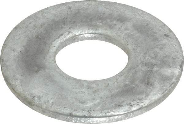 Value Collection - 5/8" Screw, Steel USS Flat Washer - 11/16" ID x 1-3/4" OD, 9/64" Thick, Galvanized Finish - Best Tool & Supply