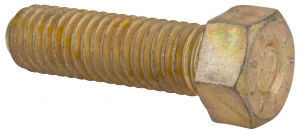 Hex Head Cap Screw: 7/16-14 x 1-1/2″, Grade L9 Steel, Zinc Yellow Dichromate Finish Fully Threaded