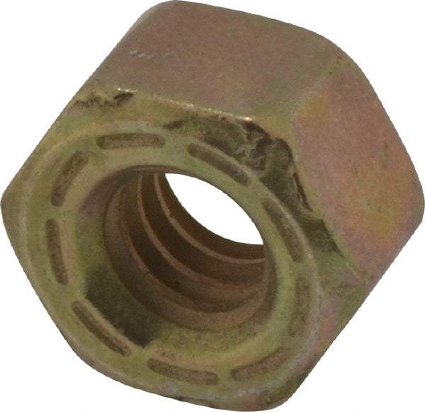 Made in USA - 1/4-20 UNC Steel Right Hand Hex Nut - 7/16" Across Flats, 7/32" High, Zinc Yellow Dichromate Cad & Waxed Finish - Best Tool & Supply