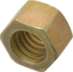 Value Collection - 3/8-16 UNC Steel Right Hand Hex Nut - 9/16" Across Flats, 21/64" High, Zinc Yellow Dichromate Cad & Waxed Finish - Best Tool & Supply