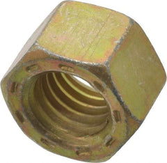 Value Collection - 1/2-13 UNC Steel Right Hand Hex Nut - 3/4" Across Flats, 7/16" High, Zinc Yellow Dichromate Cad & Waxed Finish - Best Tool & Supply