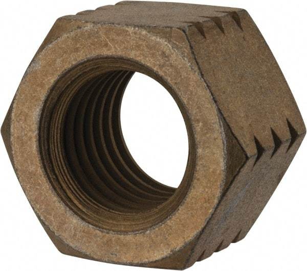 Value Collection - 1-8 UNC Steel Right Hand Hex Nut - 1-1/2" Across Flats, 55/64" High, Zinc Yellow Dichromate Cad & Waxed Finish - Best Tool & Supply