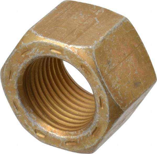 Made in USA - 5/8-18 UNF Steel Right Hand Hex Nut - 15/16" Across Flats, 41/64" High, Zinc Yellow Dichromate Cad & Waxed Finish - Best Tool & Supply