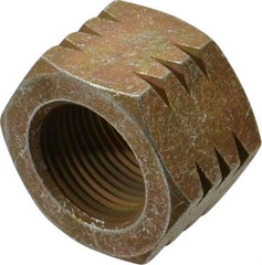 Made in USA - 1-14 UNF Steel Right Hand Hex Nut - 1-1/2" Across Flats, 55/64" High, Zinc Yellow Dichromate Cad & Waxed Finish - Best Tool & Supply