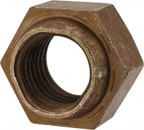 Made in USA - 1-8 UNC Grade L9 Hex Lock Nut with Distorted Thread - 1-1/2" Width Across Flats, Cadmium Dichromate Finish - Best Tool & Supply