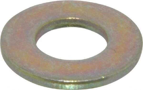 Made in USA - 5/16" Screw, Grade 9 Steel SAE Flat Washer - Zinc Yellow Dichromate Finish - Best Tool & Supply