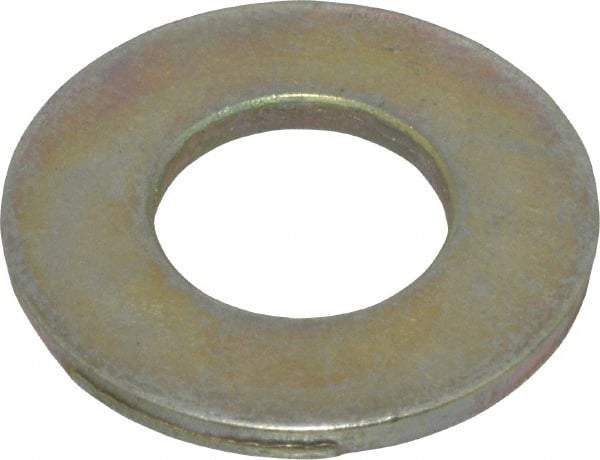 Made in USA - 1/2" Screw, Grade 9 Steel SAE Flat Washer - Zinc Yellow Dichromate Finish - Best Tool & Supply