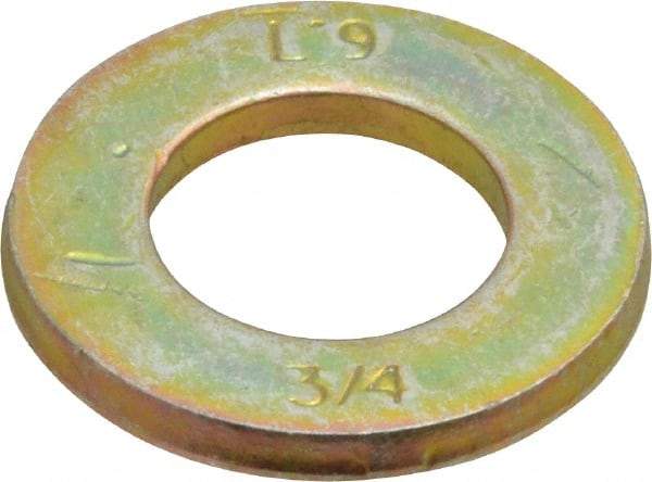 Value Collection - 3/4" Screw, Grade 9 Steel SAE Flat Washer - Zinc Yellow Dichromate Finish - Best Tool & Supply