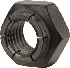 Flex-Loc - 1/2-13 UNC Grade 2 Heavy Hex Lock Nut with Expanding Flex Top - Uncoated, Meets Military Specifications - Best Tool & Supply