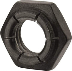 Flex-Loc - 1/2-13 UNC Grade 2 Heavy Hex Lock Nut with Expanding Flex Top - 21/64" High, Uncoated, Meets Military Specifications - Best Tool & Supply