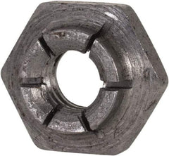 Flex-Loc - 1/4-20 UNC Grade 2 Heavy Hex Lock Nut with Expanding Flex Top - 7/32" High, Uncoated, Meets Military Specifications - Best Tool & Supply