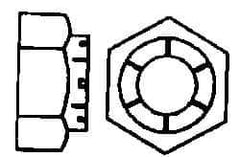 Flex-Loc - 1-8 UNC Grade 2 Hex Lock Nut with Expanding Flex Top - 1-7/16" Width Across Flats, Cadmium-Plated Finish, Meets Military Specifications - Best Tool & Supply